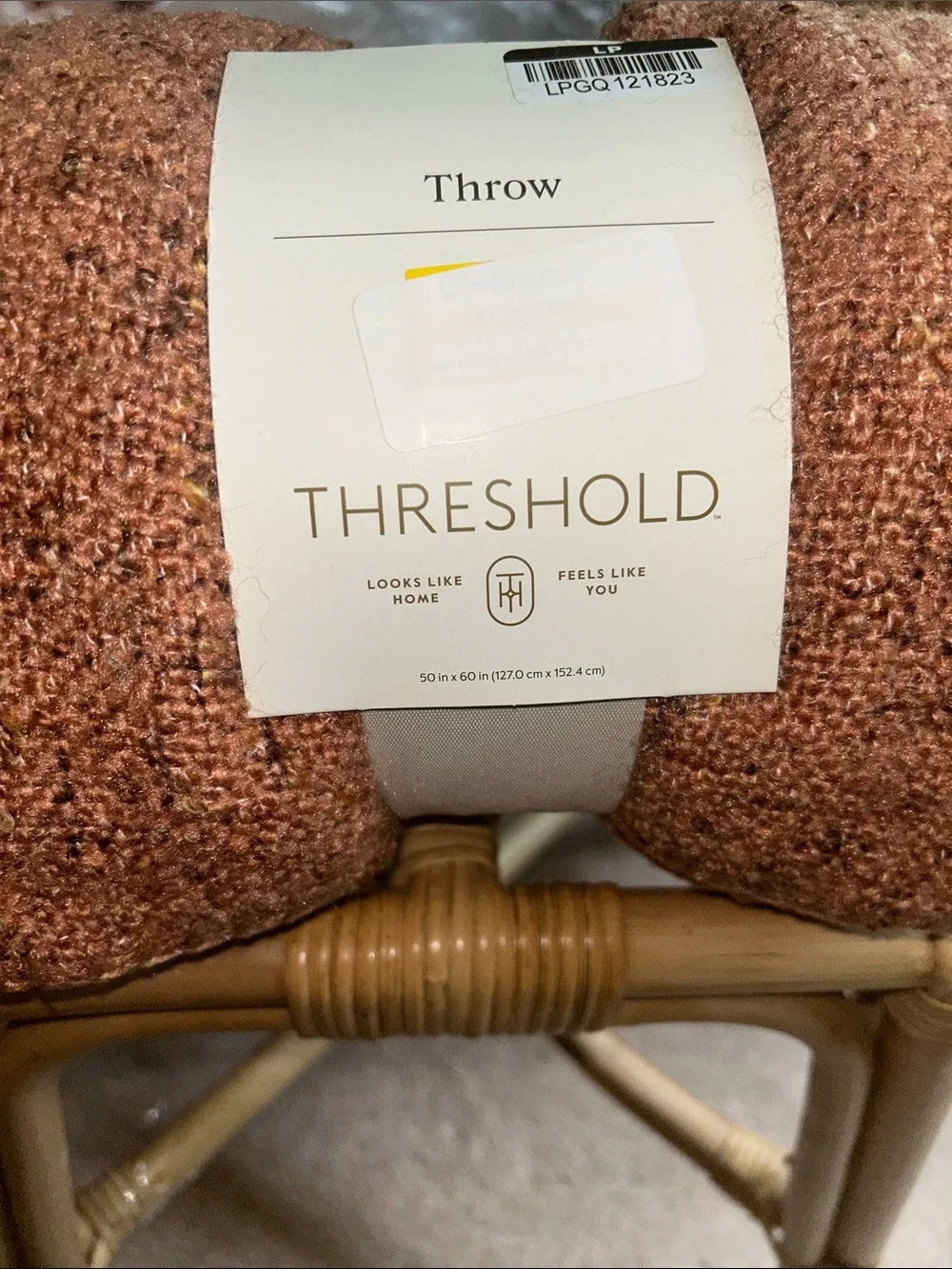 Threshold 50” x 60” Orange Marled Boucle Throw Blanket